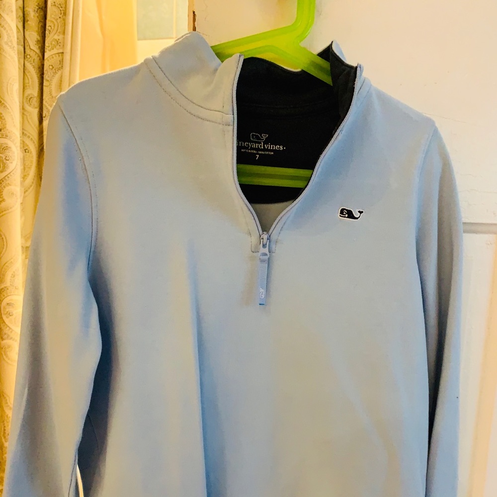 Vineyard Vines Pale Blue 1/4 ZIP pullover Size 7